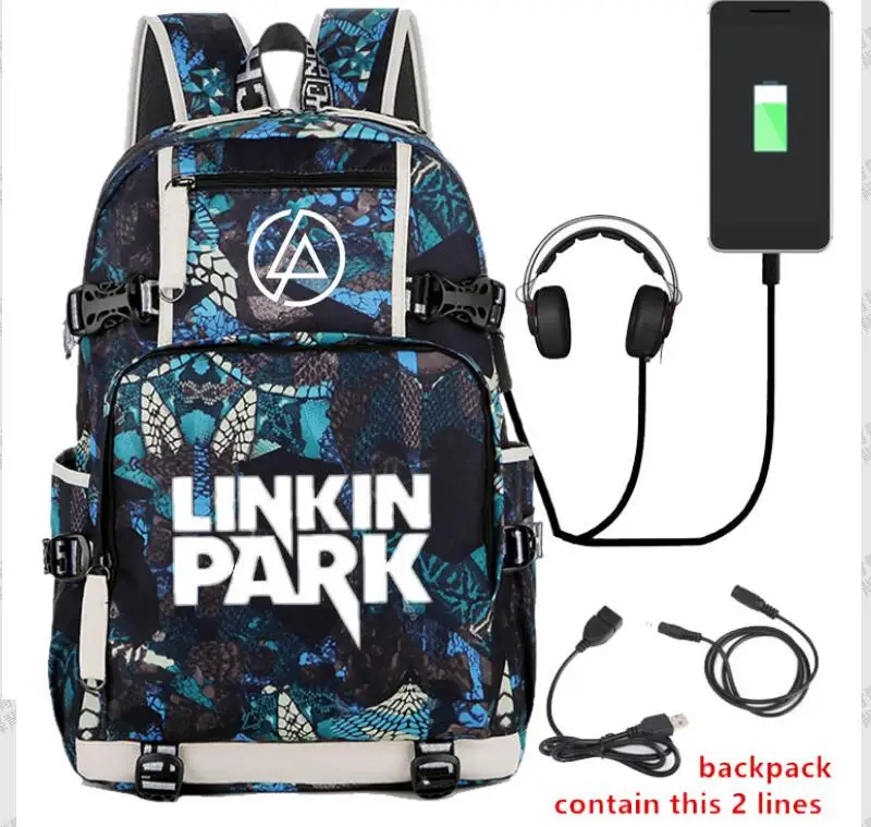 Аниме Linkin Park рюкзак светящийся в светлой печати женский рюкзак для ноутбука школьные рюкзаки для девочек мужские сумки на плечо рюкзак для мальчика