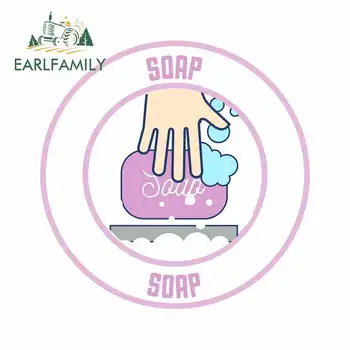 

EARLFAMILY 13cm x 12.7cm for Hand with Soap Bubbles Clean Badge Bathroom Car Decal Personality Creative Stickers Fashion Decals