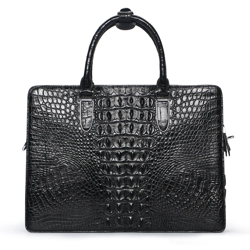Genuine Crocodile Leather Men's Handbag Business Bag