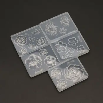 

5Pcs Rose Flower Chrysanthemum Small Flower Candy Silicone Molds Set for Chocolate Fondant Polymer Clay Soap Resin Craft