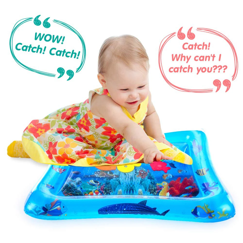 Baby Inflatable Tummy Water Padded Mat Aquarium Activity Center Cushion Toys Infant Play Mat Toddler Funny Pat Pad Toys