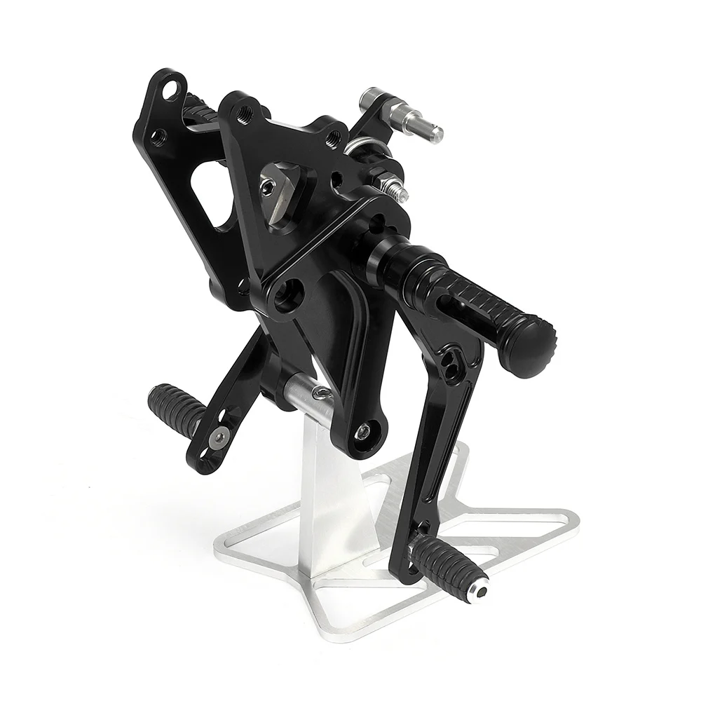 KEMiMOTO CNC Регулируемые задние наборы для mt-07 FZ-07 FZ07 MT07 Rearset подставка для ног колышки для Yamaha mt-07 FZ-07 2013 - Цвет: Black