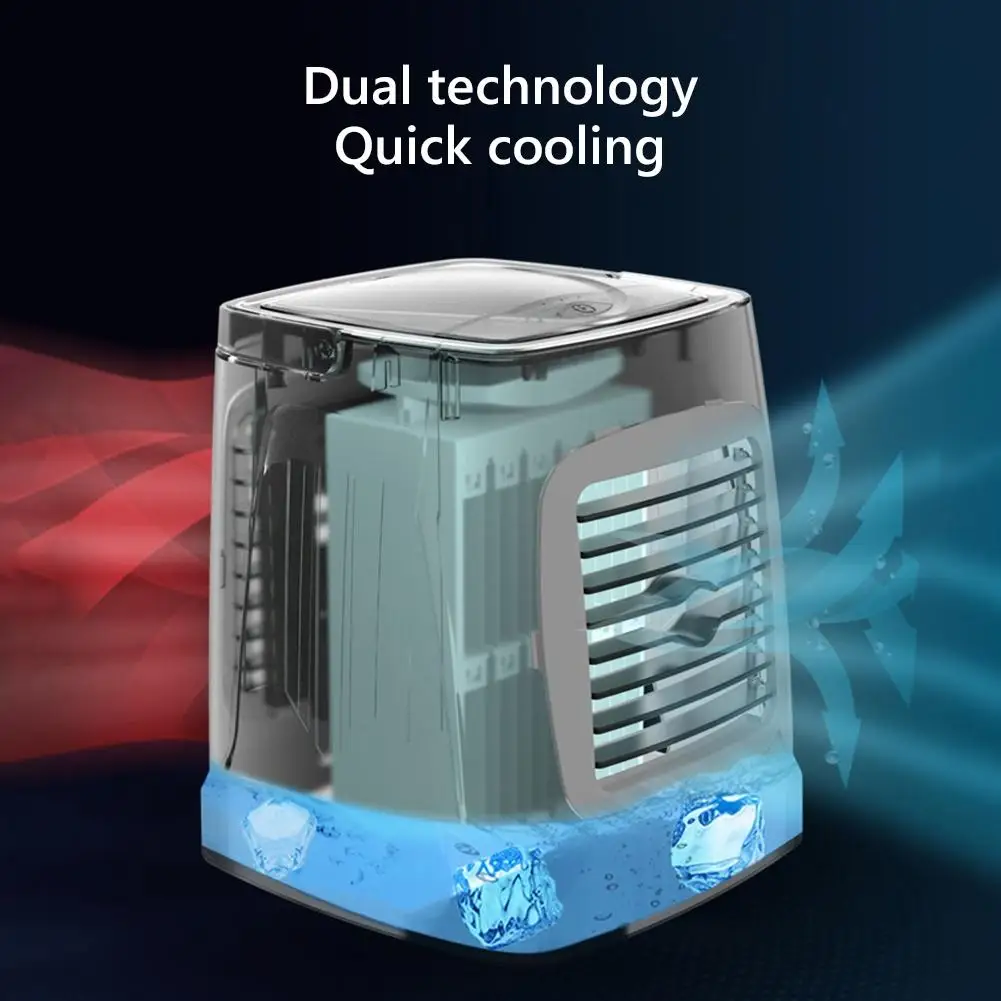 C201 Mini Portable Cooling Fan USB LED Air Cooler Humidifier for Home Office Humidification Refrigeration | Автомобили и