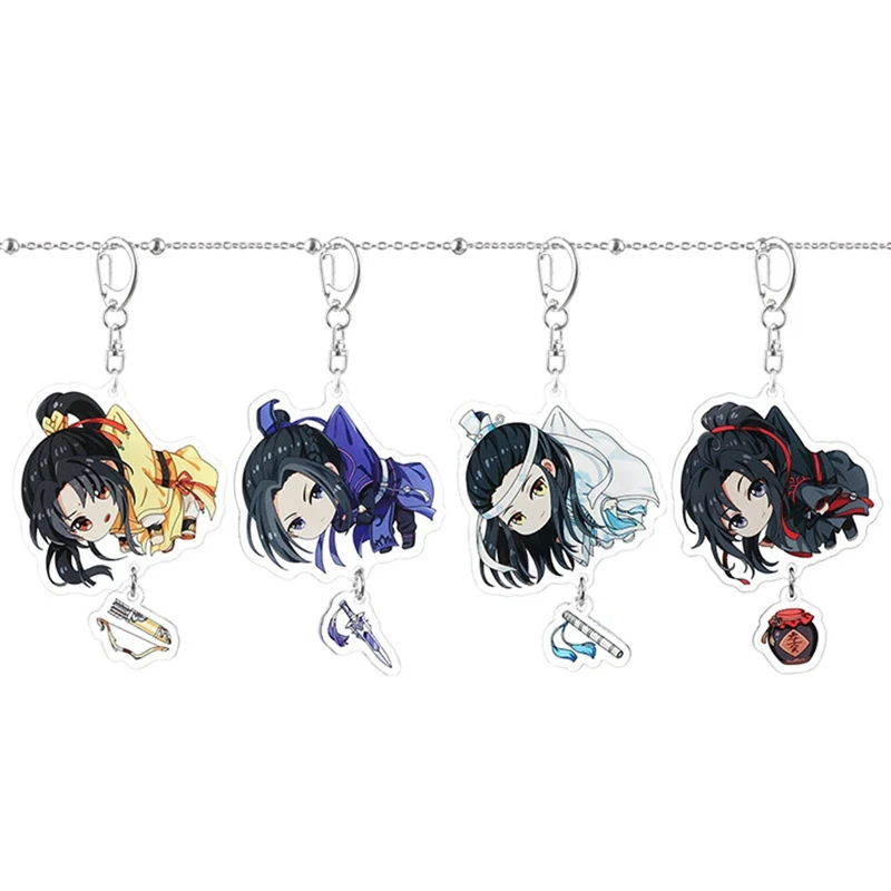 1pcs Grand-Master Of Demonic Keychain Mo Dao Zhu Shi Pendant Full Numbers Cute Funny Cosplay Figure Keyring Jewelry Fans Gift | Украшения и