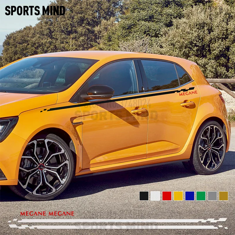 1 комплект виниловая наклейка на автомобиль для Renault Megane R.S. Трофей-R аксессуары GT двери автомобиля Боковые Полосатые наклейки автомобилей