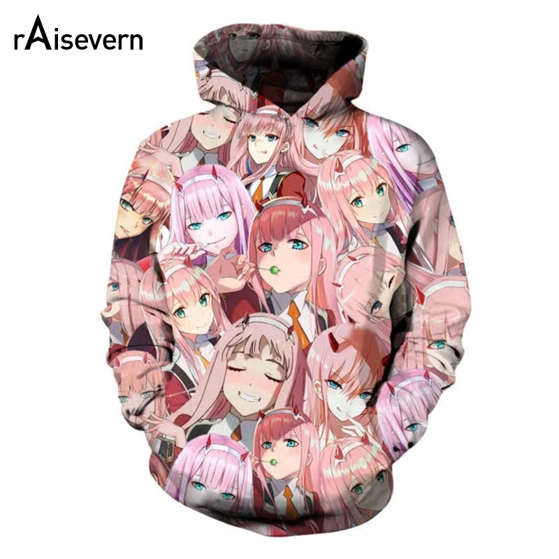 Anime DARLING Zero Two 3d Print Hoodie and Sweatshirts Men Women Cartoon Unisex Pullovers Drop Shipping | Женская одежда
