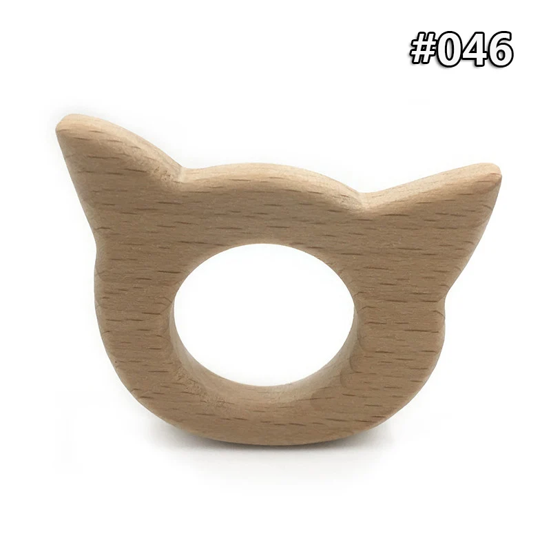 wood teether - 046 DIY мультфильм животных детское дерево Прорезыватель дерево кулон Прорезыватель пищевого качества материалы соска цепь 3C Сертификация игрушки для новорожденных - Цвет: wood teether - 046