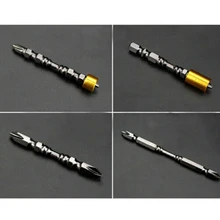 High Quality 4Pcs Double Cross Head Screwdriver Black Nickel Super Magnetic Driver Drill Set