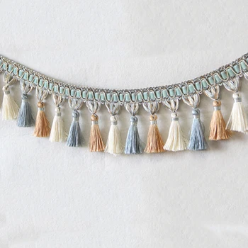 

6m/Lot DIY Lace Tassel Fringe Cotton Ethnic Lace Trim Ribbon Sewing Latin Dress Stage Garment Curtain Decorative Tissu Dentelle