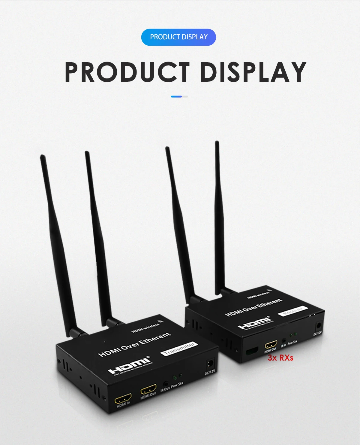 200M WiFi беспроводной HDMI 1080P УДЛИНИТЕЛЬ HDMI1.3 двухдиапазонный 2,4G/5G ИК пульт дистанционного управления с 1 передатчиком 3x приемниками HDCP 1,2