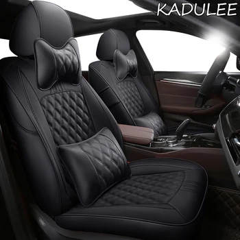 

KADULEE Custom Leather car seat covers For VW UP! Golf Polo Caravelle Multivan Sharan Passat Variant T-ROC T-Cross car seats