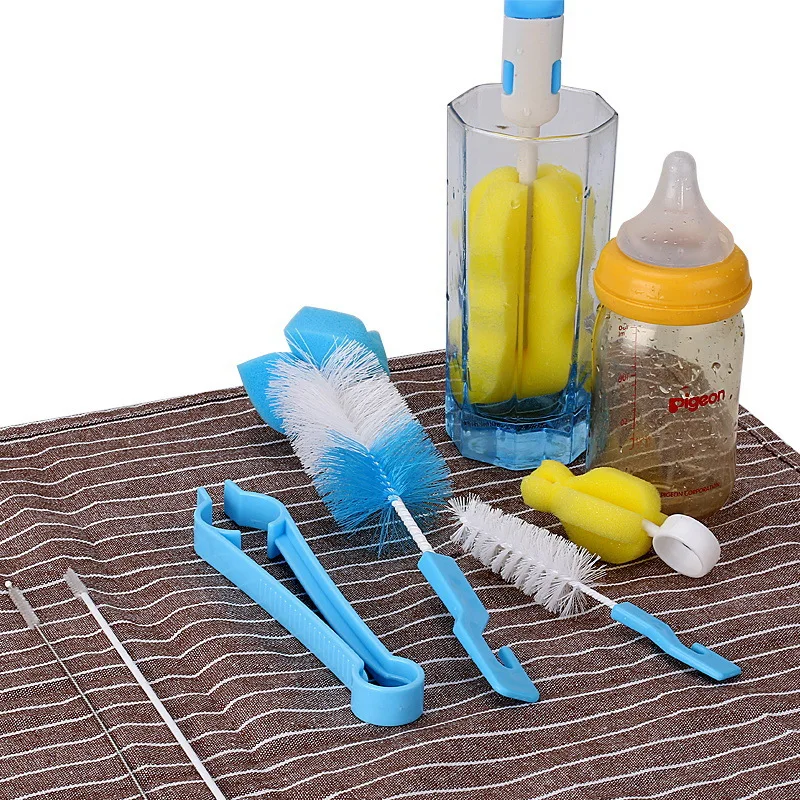 

Acic ru shan Feeding Bottle Cleaning Brush Sponse Cup Brush Teat Brush Straw Brush Nylon Brush Cleaning Supplies 7-Piece Set