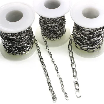 

Never Fade Stainless Steel Chain Flat Oval Link Bulk Chains DIY Wallet Chain Jewelry Necklace Making Handmade Accessories