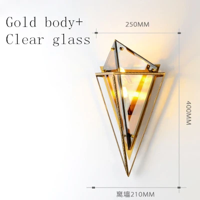 Glod-Clear glass Скандинавский бра Ретро стеклянная настенная лампа для гостиной спальни прикроватная Лофт домашний декор для прихожей Черное золото G9 110v 220v - Цвет абажура: Glod-Clear glass