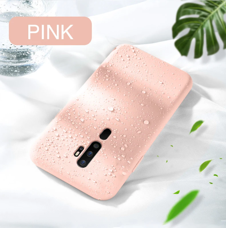 Розовый OPPO A9 A11X чехол для телефона Гладкий жидкостный мягкий силиконовый задний чехол для OPPO A9 A5 ультратонкий Флокированный защитный чехол - Цвет: Розовый