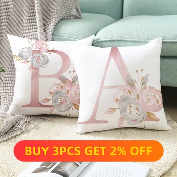 

A-Z Letter Pillowcase Cover Sofa Decorative Cushion Cover Pillow Short fluff Throw Pillow Home Decor Pillowcover Brief 45*45cm