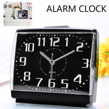

New Quartz Alarm Clock Needle Movement Table Alarm Clock Student Silient Bedside Clock For Outdoor Travel Home Office Decor