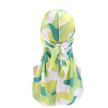 

New Fashion Men's Camo Silky Durag Long Tail Pirate Head Cover Hat Women Bandanas do doo du rag Turban Hair Accessories Headwear