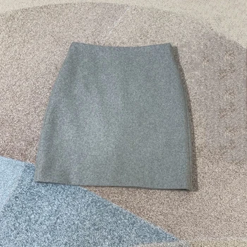 

2019 new ladies fashion sexy solid color wool skirt 1029