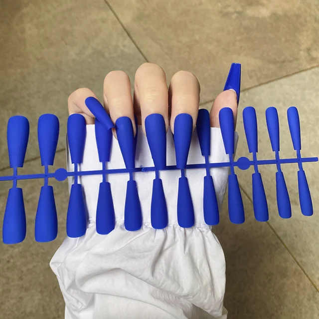 Solid Color Matte Super Long Coffin False Nail Ballet Press on Nails Tips for Nails Art Artificial Fingernails Fake TJP1170-Y17