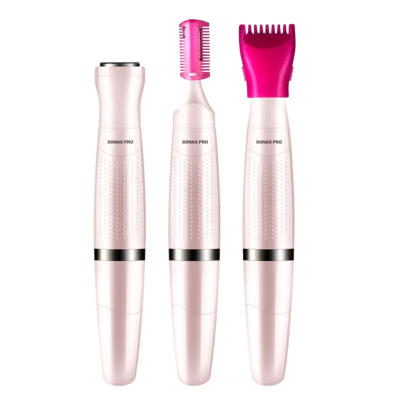 Multifunction 3In1 Waterproof Hair Removal Tool Electric Nose Trimmer Set Hair Trimmer Eyebrow Brush Shaving Machine Electric Ey - Цвет: PK