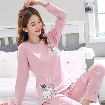 

Warm Pajamas for Women Cotton Cartoon Print Pijamas Mujer Invierno Home Suit Plus Size Pyjama Femme Sleepwear Set Pigiama Donna