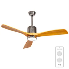 52 дюймов потолочный вентилятор-светильник с дистанционным управлением минимализм Современная одноцветная 3 деревянные/лезвия из нержавеющей стали светодиодный потолочный вентилятор лампа