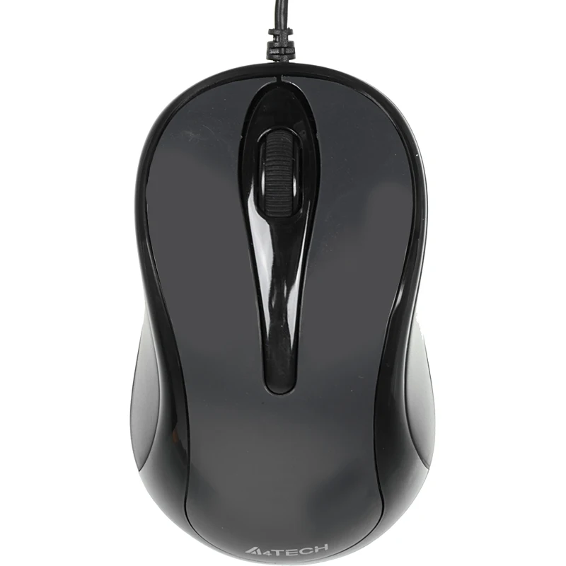 Мышь A4 N-350 серый оптическая(1000dpi) USB для ноутбука(2but