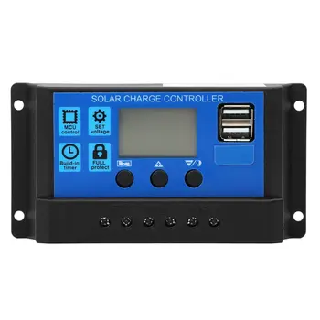 

12V-24V20A Solar Charge Controller 3 Button Dual USB Digital Display Solar Regulator Built-in Timer USB Anderson Plugs