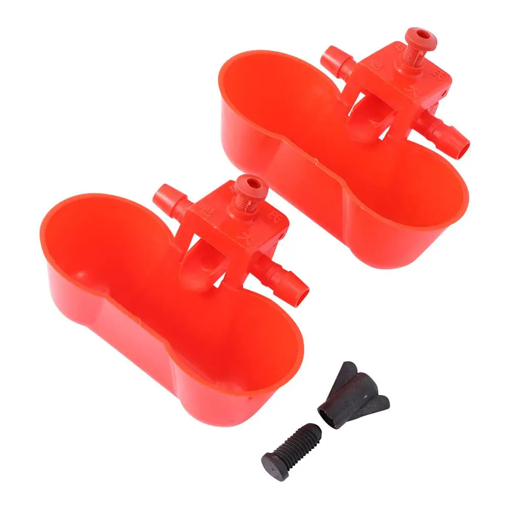 Bird Water Drinker Bird Dringking Bowls Water Drinker Pigeon Quail Automatic Chicken Drinking double Cups Screws Bird Feeder Tools 5 Pcs