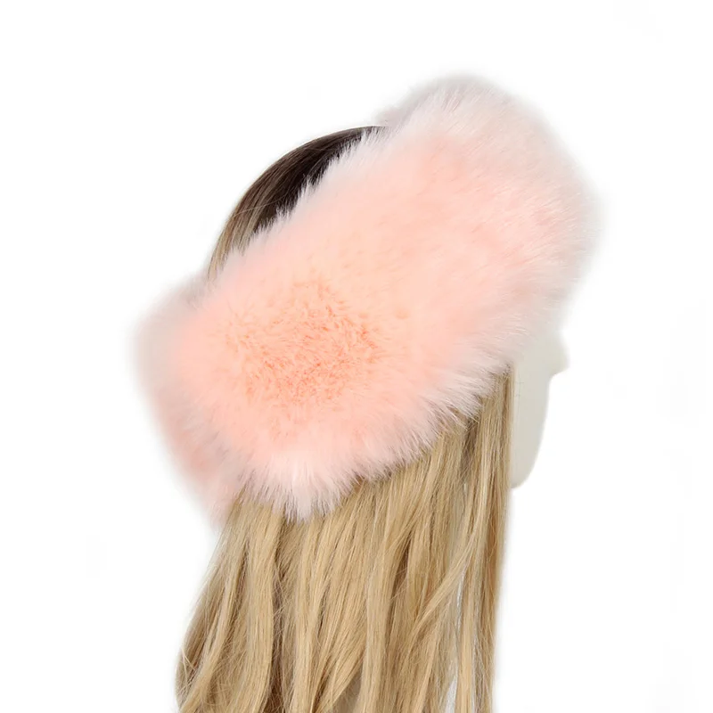 orange mad bomber hat Winter Thick Furry Hairband Fluffy Faux Fur Women Girl Fur Headband Hat Winter Outdoor Earwarmer Ski Hats Snow Cap Wholesale brown leather bomber hat