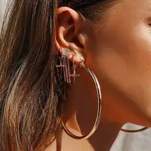 Большие креольские кольца в богемном стиле, серьги для женщин, девушек, дружба, трендовая большая геометрическая круглая серьга, ювелирное изделие, Прямая поставка