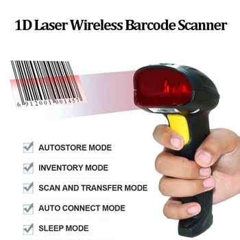 

CCD 2.4G Bar Code Scanner 1D Laser Wireless Barcode Scanner with USB Receiver Handheld QR Code Reader for Retail Market Payment