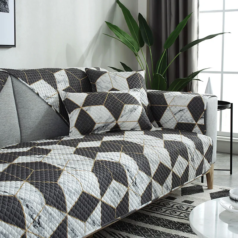 

Modern Geometry Sofa Cover Living Room Sectional Corner Couch Cover Slip Resistant Sofa Towel One Piece Home Decor Textile
