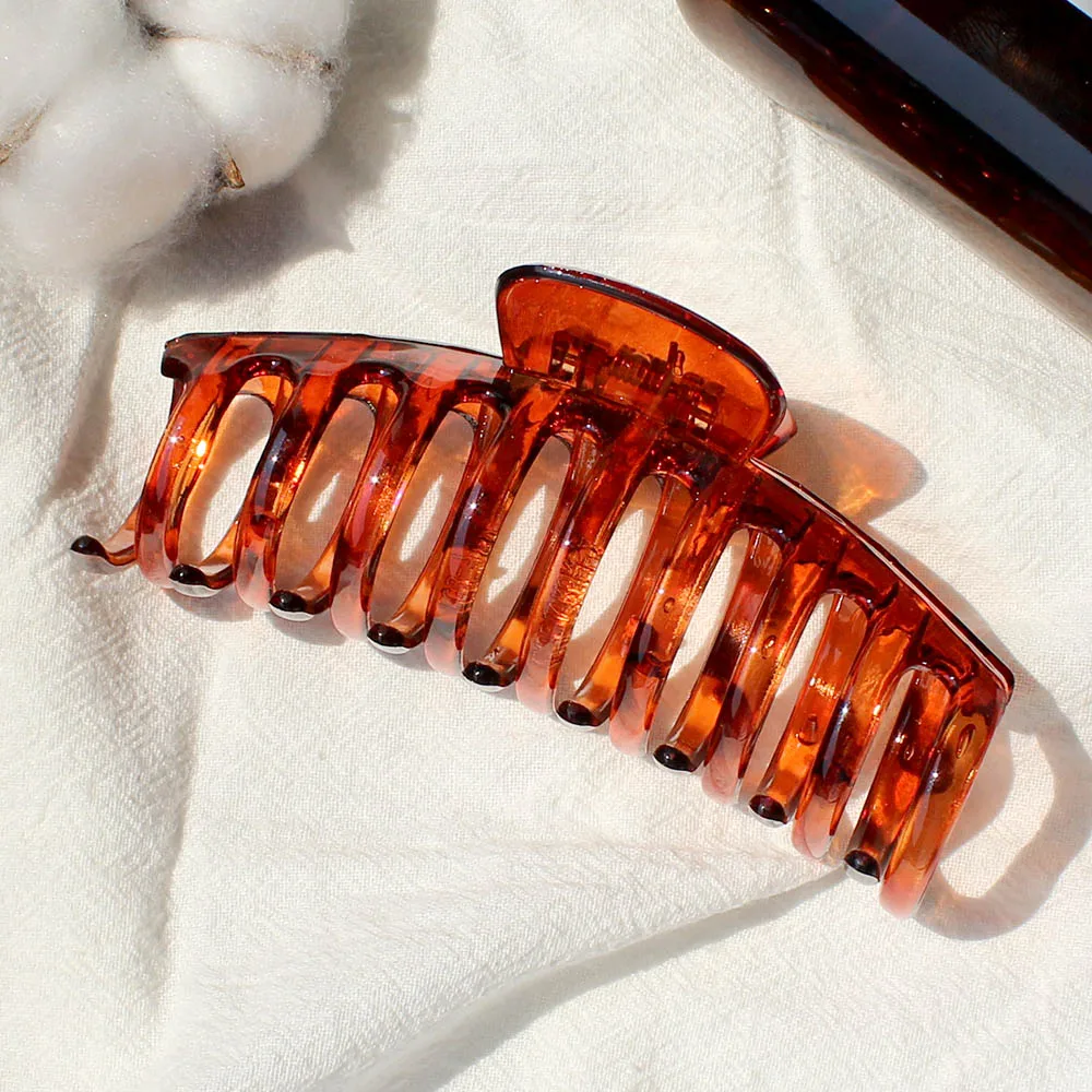 Transparent Red Новинка, 12 цветов, большие, 11 см, женские Когти для волос, для купания, заколки для волос, аксессуары для волос для женщин, инструмент для укладки волос, краб, головной убор - Цвет: Transparent Red