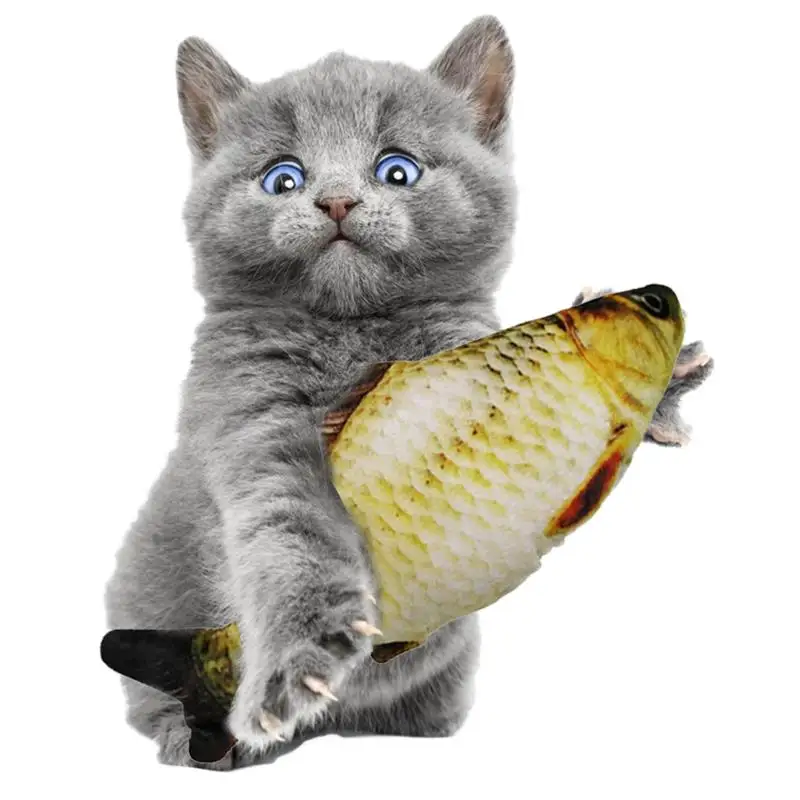 Забавная кошачья рыбка моделирование трава Карп смешной интерактивный плюшевый жевательная игрушка для кошки