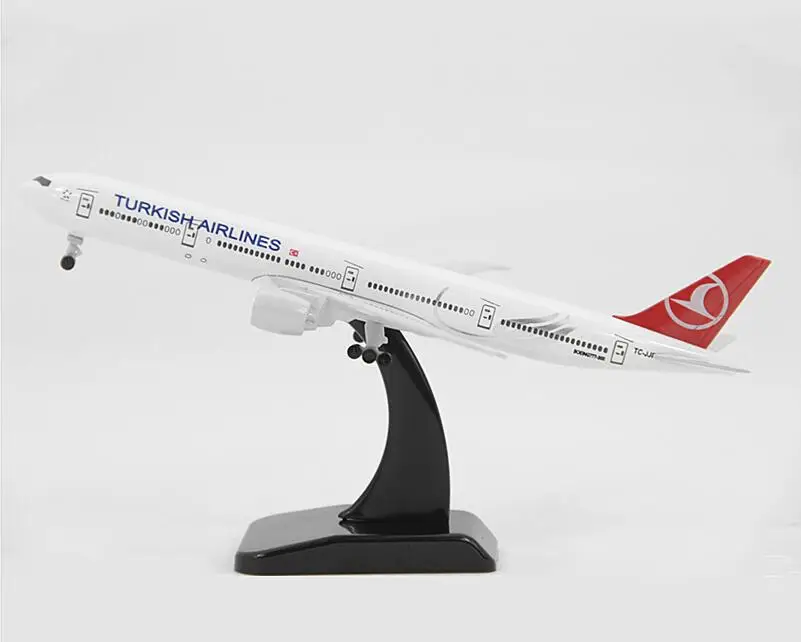 20 см Турецкие авиалинии Boeing 777 авиация металлическая модель 16 см модель самолета игрушки с колесом коллекционный подарок - Цвет: 20CM  with wheel