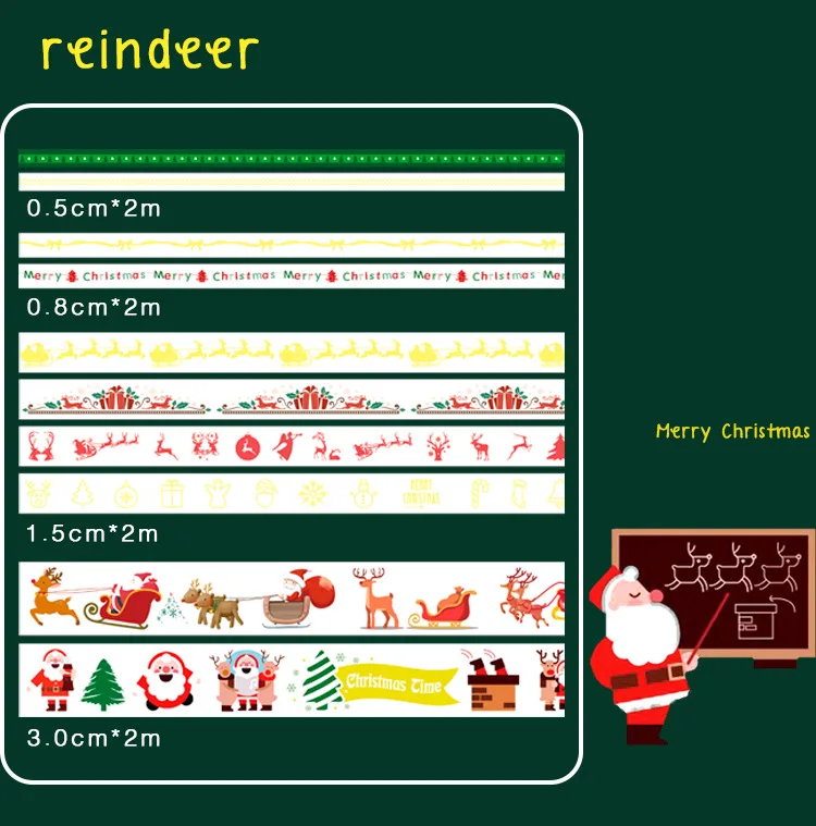 10 рулонов/набор Декоративный Рождественский скотч Осенняя симпатичная Маскировка Лента дорожные наклейки из бумаги васи журнал деко наклейки Канцелярские рождественский подарок - Цвет: reindeer