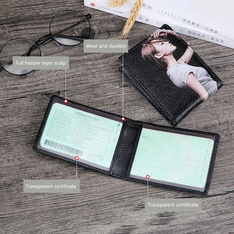 Driving license leather bag wallet case male card package multi-function female ultra-thin large-capacity card sets leather case