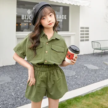 

YourSeason Summer Kids Girls Clothes Set New Casual Blouse And Short Pants Fashion Children Sports Girls Two Piece Suit