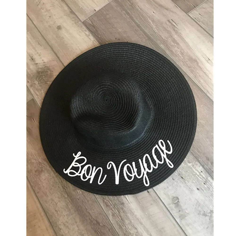 customize name Straw Vacation hat Lettered beach sun hat outdoor trip cap Personalise Honeymoon floppy hats unique brithday gift