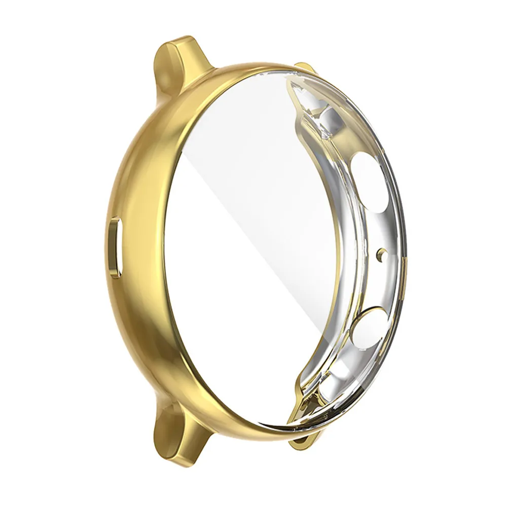 Высококачественный мягкий ТПУ чехол для часов бампер с защитой экрана для samsung Galaxy Watch Active 2 Чехол 40 мм 44 мм аксессуары для часов - Цвет: Gold