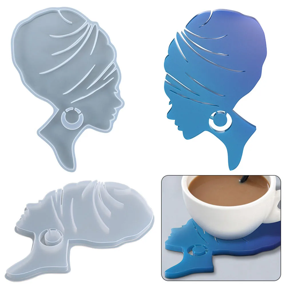 

Big Size Woman Head Silicone Casting Resin Molds For DIY Epoxy Resin Tray Coaster Jewelry Tools Uv Epoxy Moulds Handmade Making