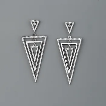 

CMajor Latest S925 Sterling Silver Imported 7A Cubic Zircon European and American Style Temperament Stud Earrings for Women