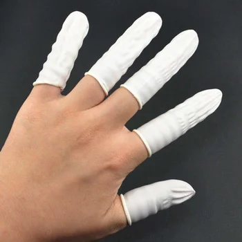 

100PCS/SET Durable Natural Latex Anti-Static Finger Cots Practical Design Disposable Nail Art Makeup Eyebrow Extension Gloves