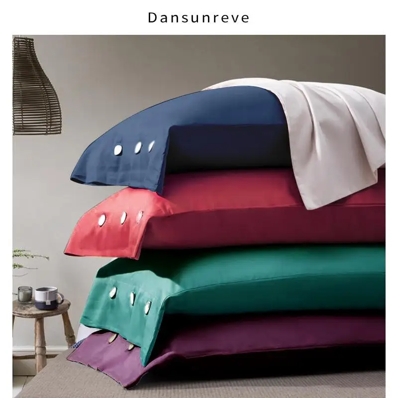Dansunreve чехол для подушки из египетского хлопка, 1 шт., 450 нитей, коричневый, красный, темно-синий чехол для подушки 19x29''