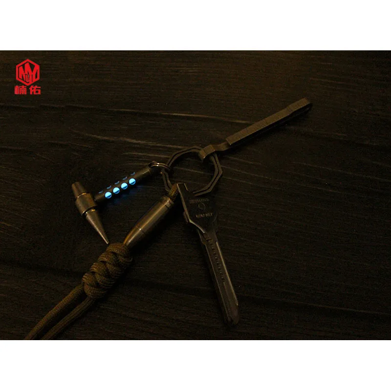 1PC Mini Hammer Titanium Alloy Pendant Self-luminous Tritium Gas Tube EDC Luminous Light Keychain Necklace Pendant EDC Multitool