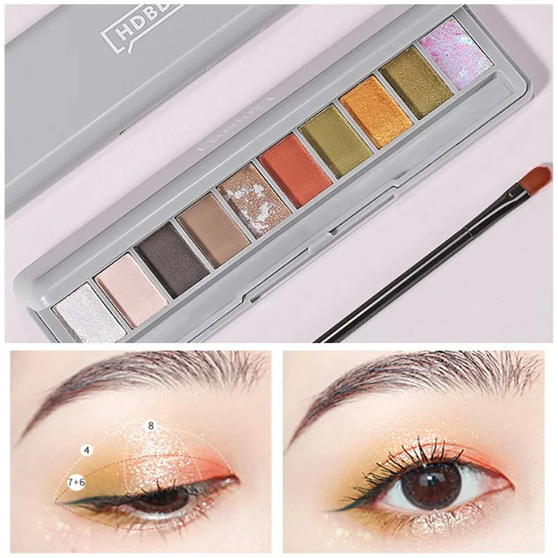 10 Colors A Set Earth Color Eyeshadow Palette Glitter Eye Palette Nude Beauty Maquiagem Matte Silky Pigments Eye Shadow Brush