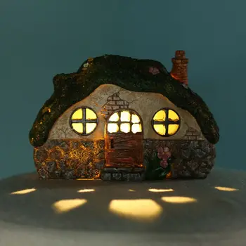 

Wooden Shape Decorative Lawn Lamp Carriage Light Solar Garden Stake Lights 3D Waterproof Lodge Solar Garden Decor Yard Landscape