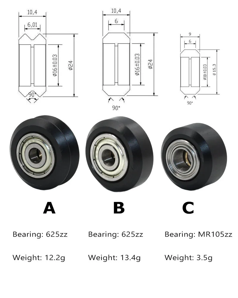 10pcs CNC Openbuilds Plastic wheel POM with 625zz MR105zz Idler Pulley Gear Passive Round Wheel Perlin Wheel V type for V Slot|cnc openbuild|openbuilds cncopenbuilds - AliExpress